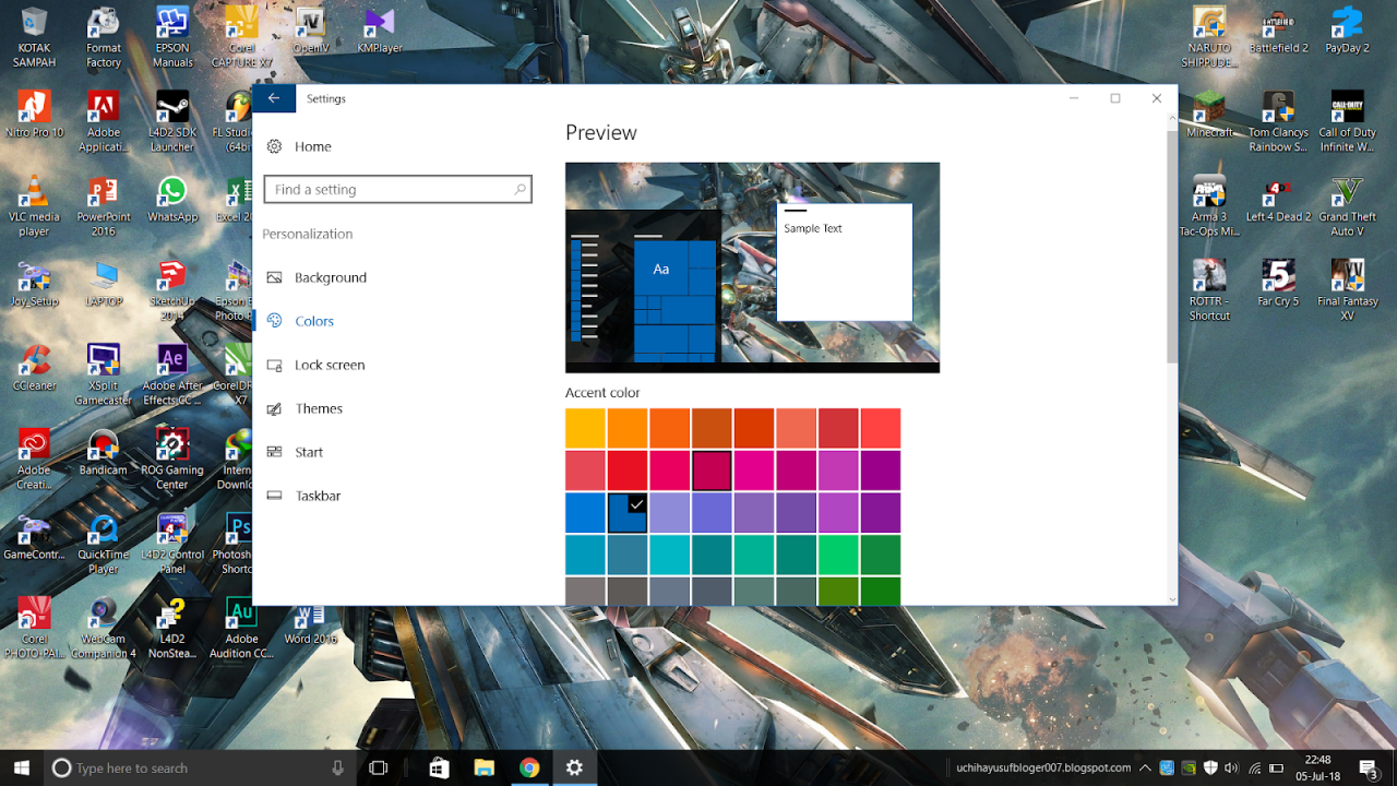 Cara Mengganti Skema Warna Dan Latar Belakang Tema