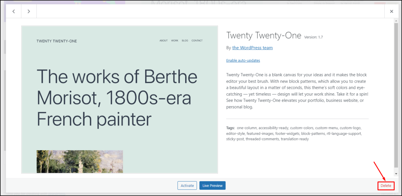 Cara Menghapus Tema WordPress Yang Tidak Terpakai Dengan Benar