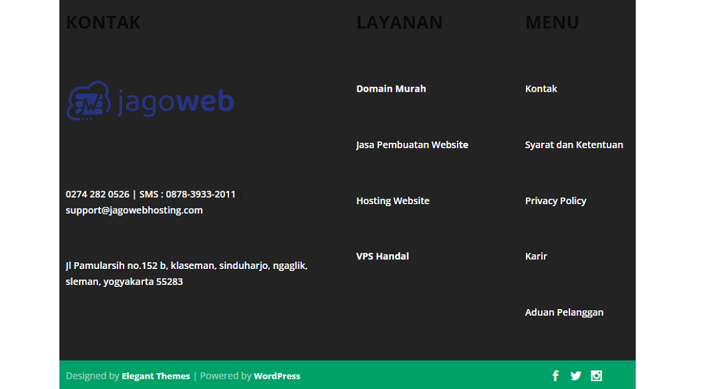 Cara Menambahkan Copyright Footer Di Tema Anda